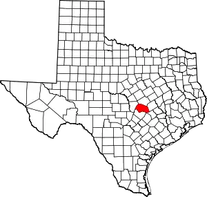 State map highlighting Williamson County