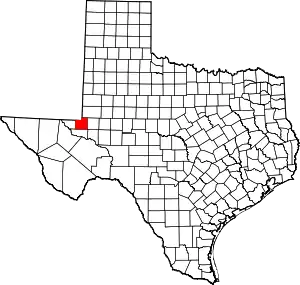 Map of Texas highlighting Winkler County