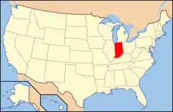 Indiana's location in the U.S.