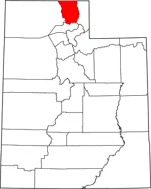 State map highlighting Cache County