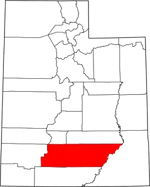 State map highlighting Garfield County