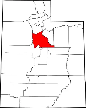 State map highlighting Utah County