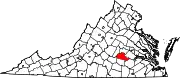 Map of Virginia highlighting Amelia County