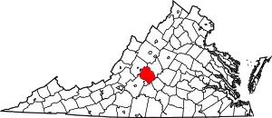 State map highlighting Amherst County