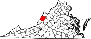 Map of Virginia highlighting Bath County