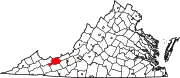 Map of Virginia highlighting Bland County