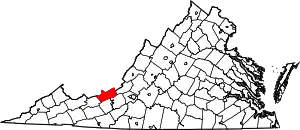 State map highlighting Giles County