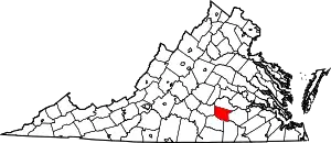 State map highlighting Nottoway County