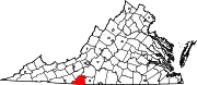 Map of Virginia highlighting Patrick County