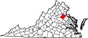 Map of Virginia highlighting Spotsylvania County