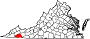 Map of Virginia highlighting Washington County