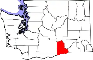 State map highlighting Benton County