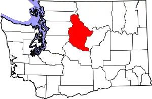 State map highlighting Chelan County