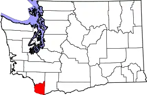 State map highlighting Clark County