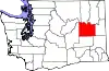 Map of Washington highlighting Lincoln County