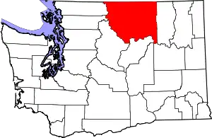 State map highlighting Okanogan County