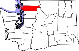 State map highlighting Skagit County