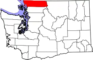 State map highlighting Whatcom County