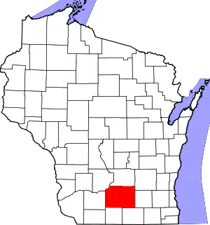 State map highlighting Dane County