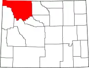 Map of Wyoming highlighting Park County