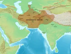 Ghaznavid Empire at its greatest extent in 1030 CE