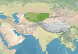 Territory of the Kara Khanid Khanate, c. 1000.