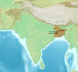 Map of the Senas of Bengal.