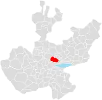 Location of the municipality in Jalisco