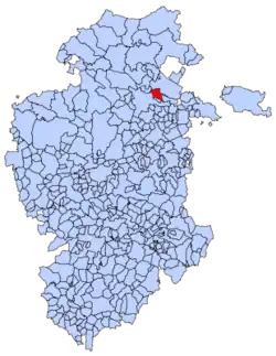 Municipal location of Frías in Burgos province