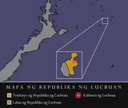 Map of the territory of the Republic of Lucbuan from 1899 to 1902 under Don Casiano Padon.