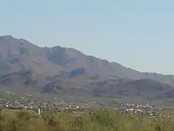 Marana in the foreground of the Tortolita Mountains.