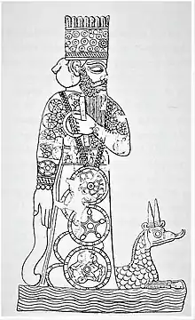 Marduk and his dragon Mušḫuššu, from a Babylonian cylinder seal