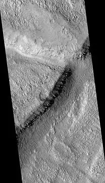 Mareotis Fossae Region, as seen by HiRISE