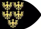 Flag of the Margraviate of Austria (976–1136)  The historical and reconstructed symbols indicate the flag is no longer in use, and the design is based on historical records and artifacts