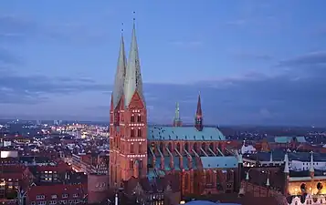 St. Mary's Church, 1265-1352, in Lübeck, Germany