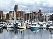 Yachts at Liverpool Marina, Coburg Dock