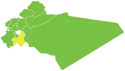 Map of Markaz Rif Dimashq District within Rif Dimashq Governorate