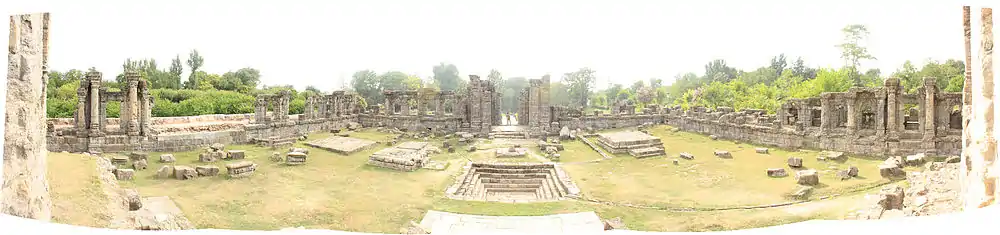 Temple ruins as seen from the entrance to the main temple structure