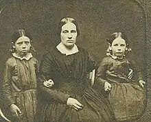 Mary Ann Brown (née Day), wife of John Brown, married in 1833, with Annie (left) and Sarah (right) in 1851