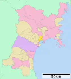 Location of Matsushima in Miyagi Prefecture