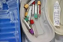 A pile of blood collection tubes