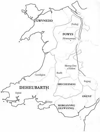 Medieval kingdoms of Wales.