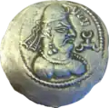 Silver drachm of Mehama legend: “ṣāhi mehama", mid-late 5th century.