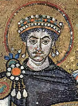 Emperor Justinian with a stemma