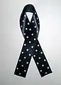 Melanoma Awareness Ribbon Alternative with White Polka Dots