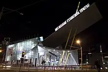 Melbourne Exhibition Centre viewed from Crown Casino. The new convention centre can be seen under construction in the background.