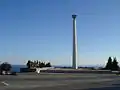 Obelisk and World War II Memorial on the banks of Volga River