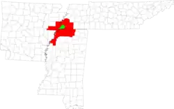 Map of Memphis Metropolitan Area