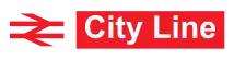 The words "City Line" in white over a Red background.