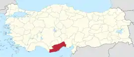 Location of the province within Turkey